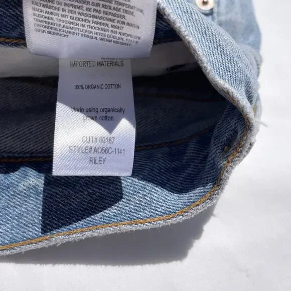 Agolde Riley Straight Leg Button Fly Jeans Womens 27 Blue Light Wash Organic - Picture 8 of 8